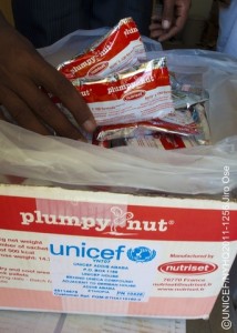 On 3 August, health worker unpacks ready-to-eat therapeutic food at a health centre in Odoleka Village, Oromia Region. The food was supplied by UNICEF to treat malnourished children in the village. In late August 2011, the crisis in the Horn of Africa affecting primarily Kenya, Somalia, Ethiopia and Djibouti continued, with a worsening drought, rising food prices and ongoing conflict in Somalia. The regions worst drought in 60 years has left 12.4 million people in need of assistance, including 4.8 million in Ethiopia. The Government of Ethiopia estimates that 150,000 children under age five will require treatment for severe acute malnutrition, a deadly condition, by the years end. In addition, over 76,000 refugees from Somalia which faces one of the worlds severest food security crises have entered Ethiopia, with a further 200 to 300 arriving every week. Many refugees are dangerously malnourished, and death rates among refugee children have reached alarming levels, according to the United Nations High Commissioner for Refugees (UNHCR). Meanwhile, emergency food reserves are dwindling, and outeaks of measles have been reported in refugee camps. UNICEF, together with the Government, United Nations, NGO and community partners, is supporting a range of interventions and essential services, especially for the displaced and for refugees, including feeding programmes, immunization campaigns, health outreach, and access to safe water and to improved sanitation. A joint United Nations appeal for humanitarian assistance for the region requires US $2.4 billion, of which 58 per cent has been received to date. A majority of UNICEFs portion of the appeal has been funded.