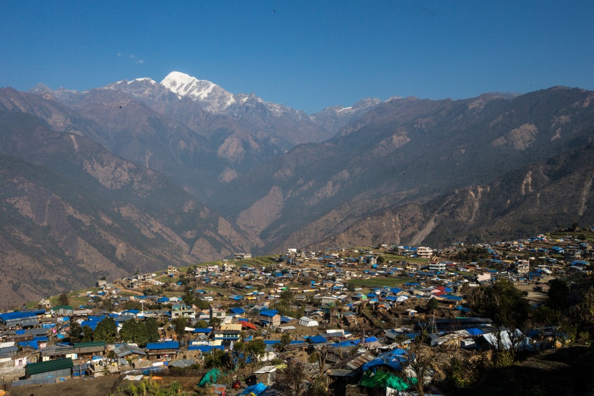 On 18 January 2016, Laprak village, Gorkha district, Nepal. Laprak is one of the epicenter villages of Gorkha district, where more than 600 hundreds houses were destroyed during earthquake on 25 April 2015. Hundreds of earthquake victims, particularly the elderly and young children living in shelter of highland altitude have been facing a harsh winter season after snowfall.