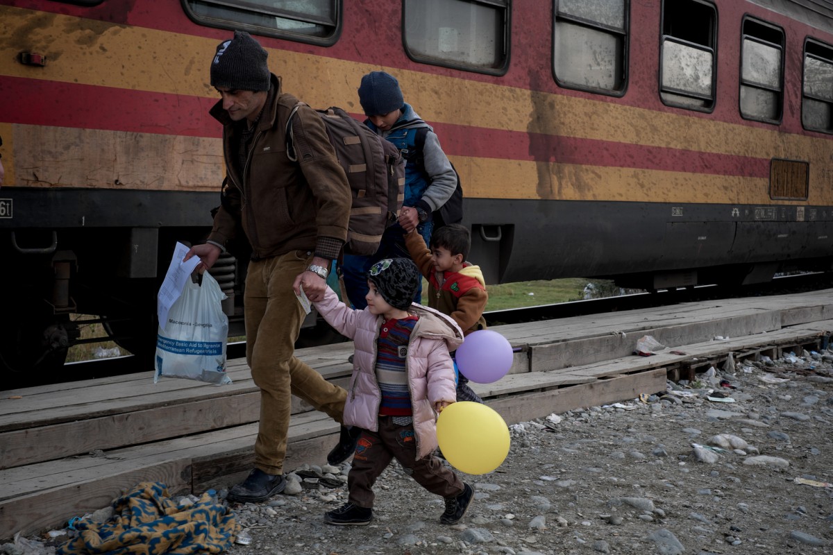 On 26 November, two small children carrying balloons hold hands with a man and an older boy as they board a train north from the town of Gevgelija, on the border with Greece. In the former Yugoslav Republic of Macedonia, the Government has begun restricting the flow of refugees and migrants on the move, and is allowing only Syrians, Iraqis and Afghans to continue their journey. About 1,000 people are stranded at the main entry point into the former Yugoslav Republic of Macedonia from Greece.

In late November 2015, refugee and migrant flows into Europe remain at an unprecedented high. Since the beginning of the year, over 870,000 refugees and migrants have crossed the Mediterranean Sea to Europe. Many of them are escaping conflict and insecurity in their home countries of Afghanistan, Iraq, Pakistan and the Syrian Arab Republic. More than one in five is a child.  Recent restrictions imposed by governments at several border crossings in the Balkans is creating additional hardships and challenges for refugee and migrants, including leaving some stranded at various crossing points, creating tensions and protests at border crossings, or forcing others to take further risks by taking dangerous smuggling routes to reach safety. UNICEF, together with partners UNHCR and IOM, is supporting child-friendly spaces in reception centres at border crossings along the Balkan routes, mobilizing for winter and working with governments to strengthen child protection systems for all children, including refugee and migrant children. UNICEF is also monitoring and providing assistance with partners at these points, and is providing blankets, winter clothing and other key items to meet basic needs.

In late November 2015, refugee and migrant flows into Europe remain at an unprecedented high. Since the beginning of the year, over 870,000 refugees and migrants have crossed the Mediterranean Sea to Europe. Many of them are escaping conflict and insecurity in their home countries of Afghanis
